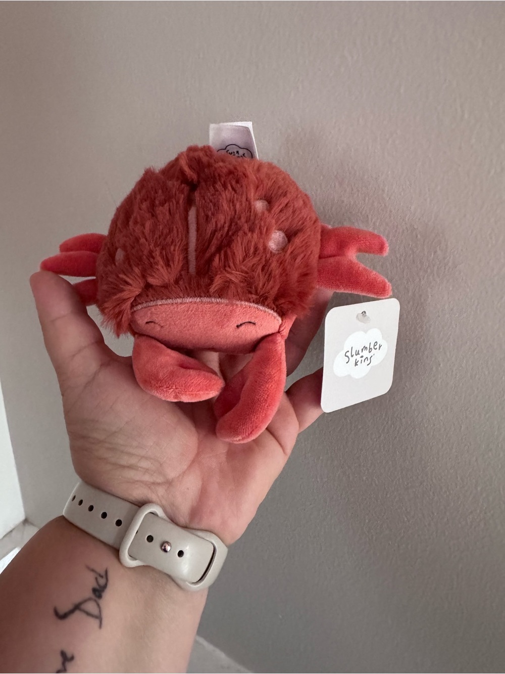 Slumberkins Coral Plush Crab Stuffed Toy - Pink-Red